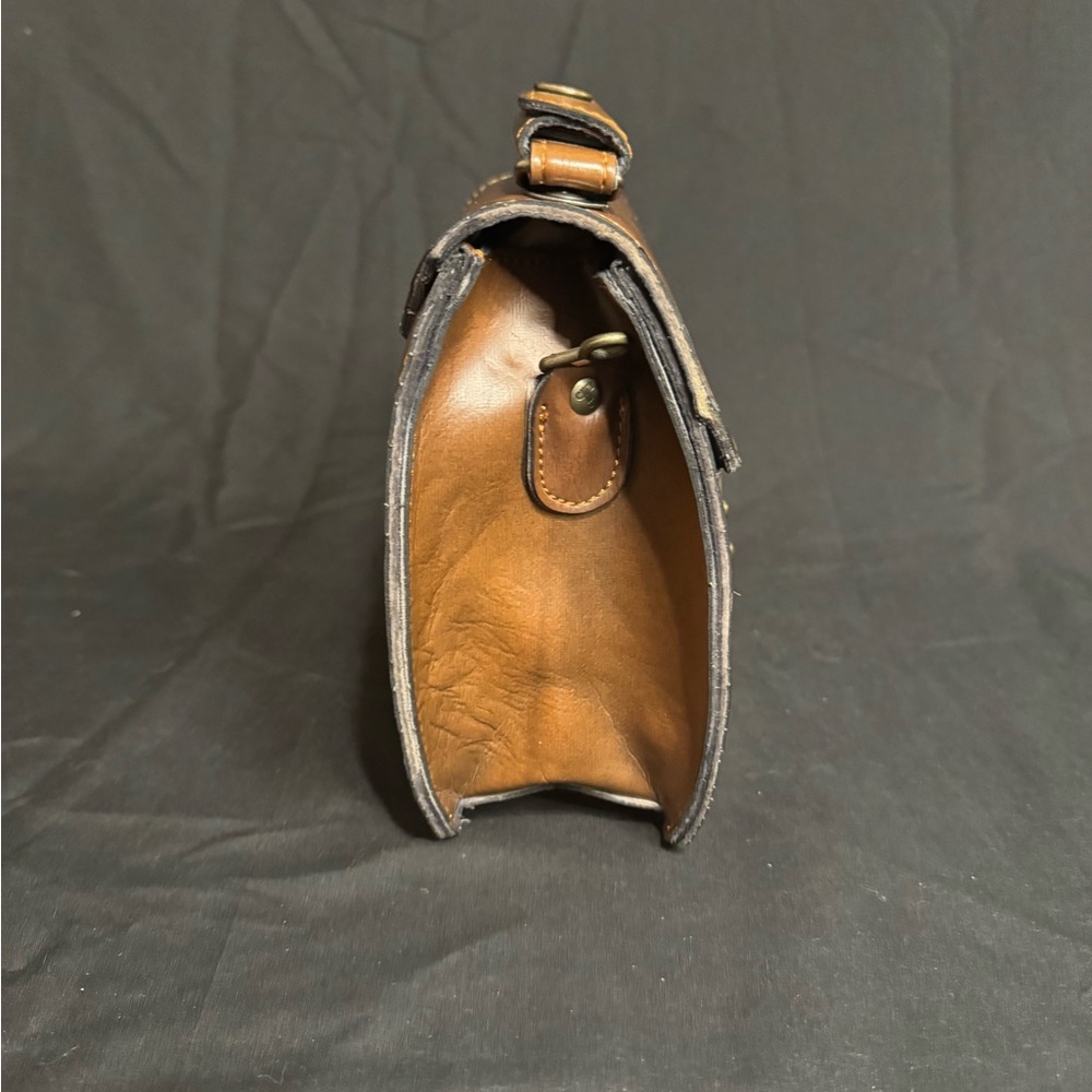 Brown vintage Leather handbag Bag - Picture 2 of 9